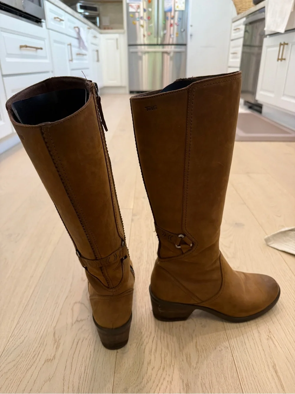 Teva Brown Over-the-Knee Leather Zip Boots